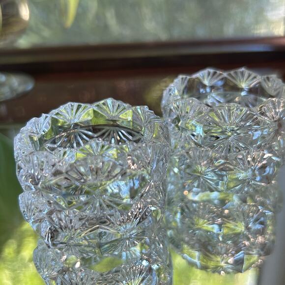 Vintage Clear Crystal Daisy & Button Design Napkin Rings Set of 4 - Picture 13 of 15